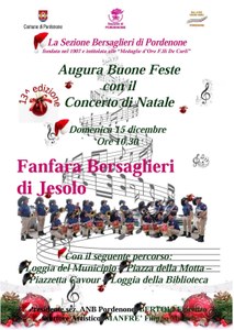 Concerto di Natale dell'Associazione Nazionale Bersaglieri