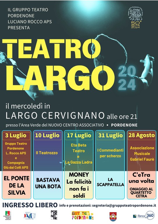 8^ edizione della rassegna teatrale e musicale di Largo Cervignano. #estateApordenone