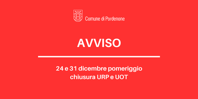 Chiusura pomeridiana di alcuni uffici comunali il 24 e 31 dicembre 2024