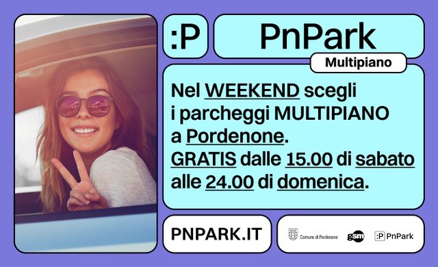 Zero stress, meno emissioni, tanta comodità e sicurezza, a pochi passi dal centro città. Nei Multipiano a Pordenone parcheggi gratuitamente dalle 15:00 del sabato alle 24:00 della domenica.