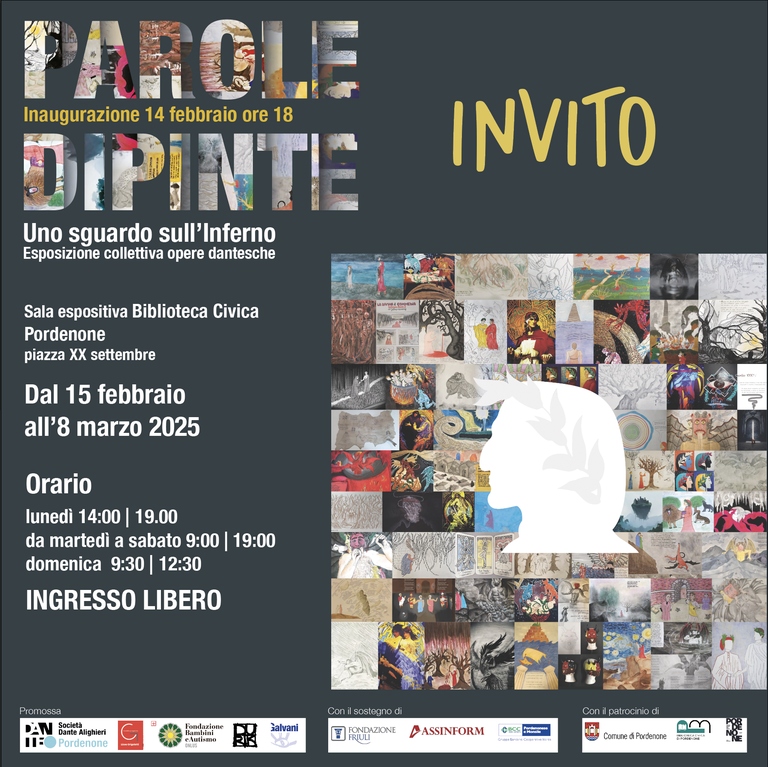 Gli studenti del Liceo Grigoletti illustrano L'Inferno di Dante. In collaborazione con Liceo Grigoletti di Pordenone e Società Dante Alighieri di Pordenone. #BiblioPN